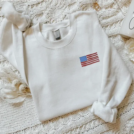 Patriotic Embroidered Sweatshirt