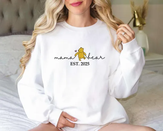 Mama Bear Embroidered Sweatshirt, Winnie The Pooh Mother’s Day