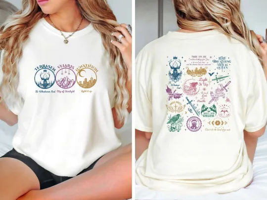 Throne of Glass Acotar T-shirt Fireheart Terrasen