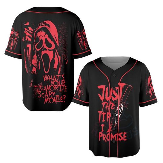 Ghostface Halloween Horror baseball jersey, Custom Name Baseball Jersey, Custom Team Name Number Baseball Jersey for Men Women Youth Kid