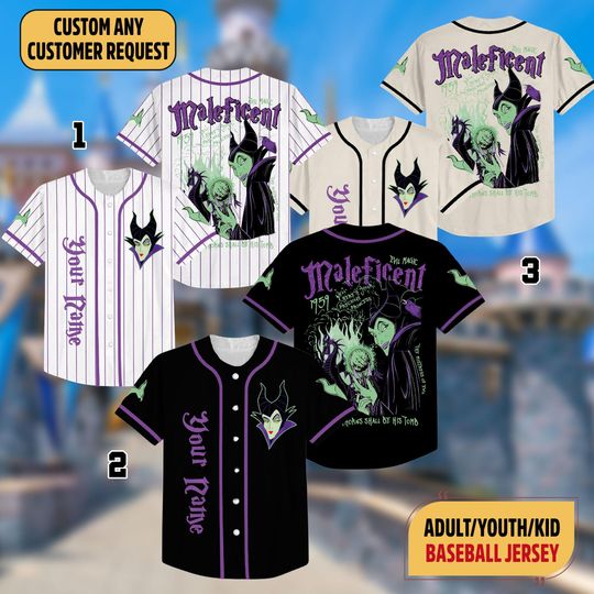 Discover Custom Maleficent Halloween Baseball Jersey, Sleeping Beauty Villains Matching Jersey, Walt World Jersey, Maleficent Trip Shirt