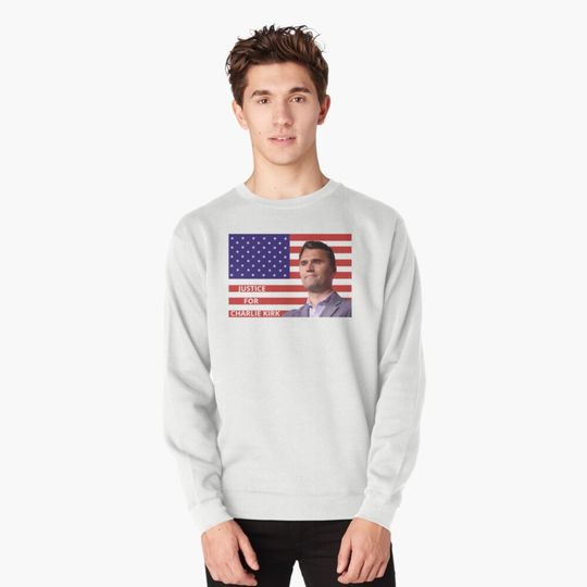 Discover Justice for Charlie Kirk American Flag Pullover Sweatshirt