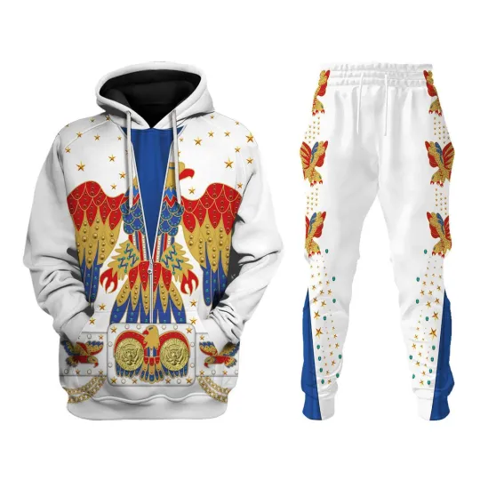 Elvis Presley Eagle Cosplay Hoodie Jogger Set