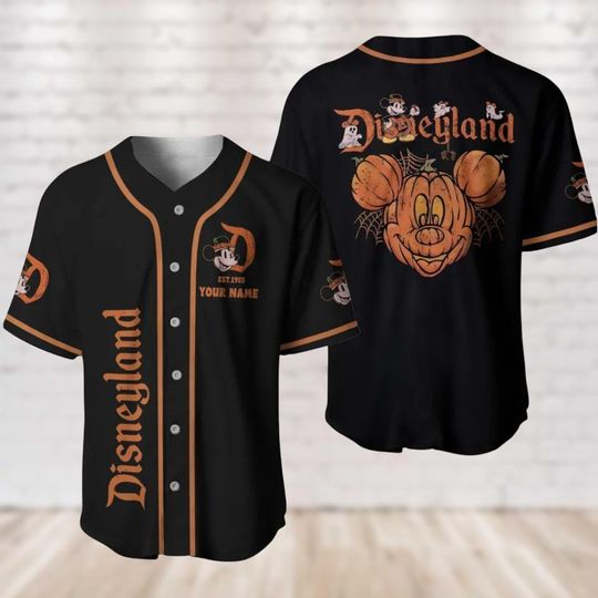 Discover Halloween Mickey Ears Pumpkin Baseball Jersey, Mickey Not So Scary, Custom Mickey Baseball Jersey, Disneyland Halloween Shirt