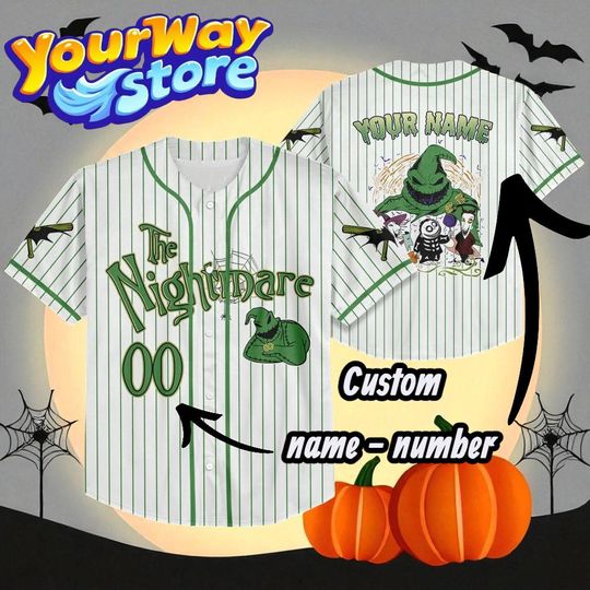 Discover Oogie Boogie Baseball Jersey, Nightmare Before Christmas Halloween Shirt, Spooky Disney Villain Outfit
