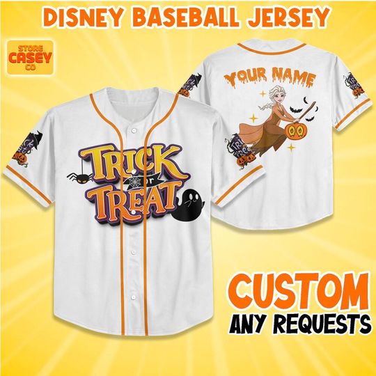 Discover Personalize Princess Frozen Trick Or Treat Halloween, Gift For Baseball, Halloween Fan, Disney Princess Matching Gift
