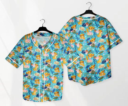 Simba The Lion King Baseball Jersey Shirt Tropical Summer T-Shirt
