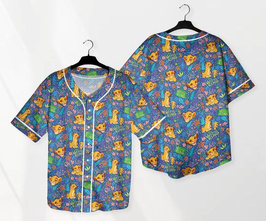 Simba Lion King Baseball Jersey Shirt - Summer Tropical 3D T-Shirt