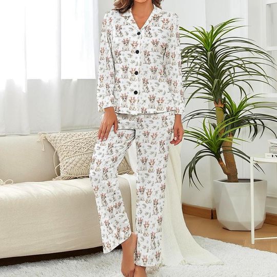 Discover Border Collie Christmas Pajamas  Cute Holiday Dog Print Womens Sleepwear with Reindeer Antlers, Cozy Dog Mom Gift for Collie Lovers