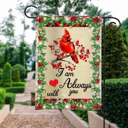 Discover Cardinal Merry Christmas Flag, Cardinal I Am Always With You Flag, Xmas Cardinal