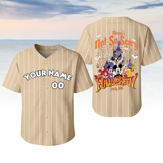 Discover Personalized Disney Halloween Baseball Jersey, Disneyland Trip Matching Jersey Family, Magic Kingdom Jersey Shirt, Mickey Minnie Shirt