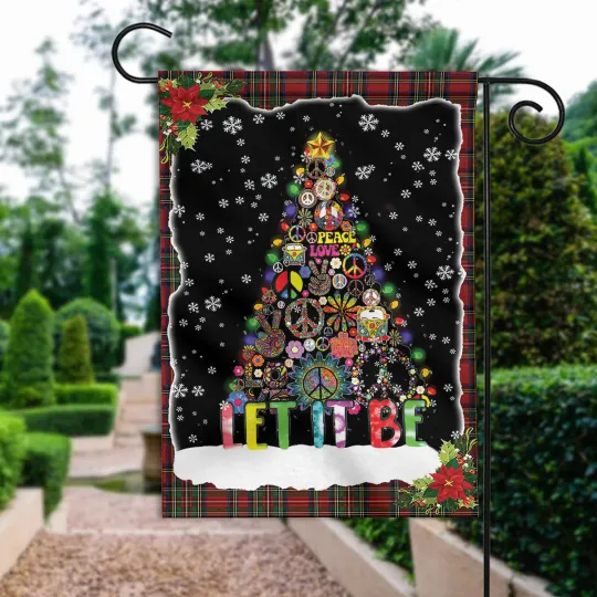 Discover Merry Christmas Flag, Christmas Tree Hippie Love Xmas Flag
