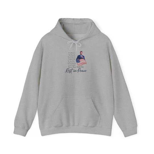 Discover Charlie Kirk Memorial Tribute Hooded Sweatshirt, Rest in Peace, Memorial Day Remembrance Apparel, Unisex Hoodie