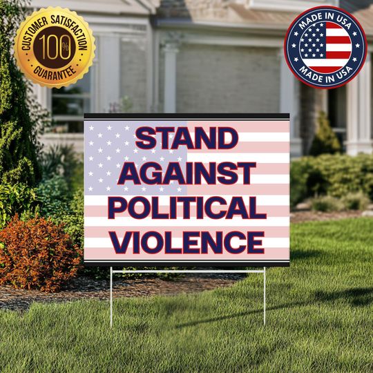 Discover Charlie Kirk Yard Sign  Stand Against Political Violence | Political Lawn Sign | Outdoor Decor with Stake - Justice For Charlie Kirk