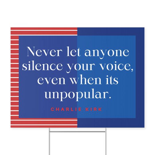 Charlie Kirk Quote Yard Sign Free Speech Lawn Sign Carlie Kirk Quote Yard Sign Conservative Activist Quote Political Sign for Lawn Gift