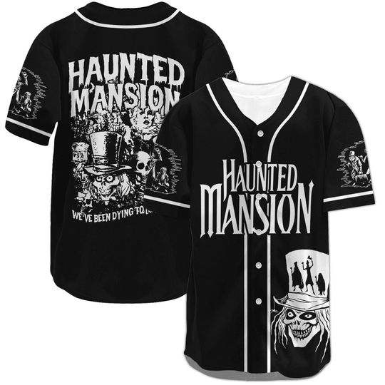 Halloween Haunted Mansion Baseball Shirt, Retro Disney Hitchhiking Ghosts Jersey, Foolish Mortals Horror Shirt, Disneyland Spooky Seaso