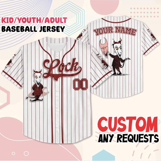 Discover Custom The Nightmare Before Christmas Lock Baseball Jersey, Halloween Shirt, Personalized Jersey, Kids Youth Adult Gift
