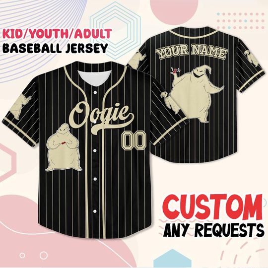 Custom The Nightmare Before Christmas Oogie Boogie Baseball Jersey, Personalized Name and Number, Halloween Cosplay Shirt, Family Gift