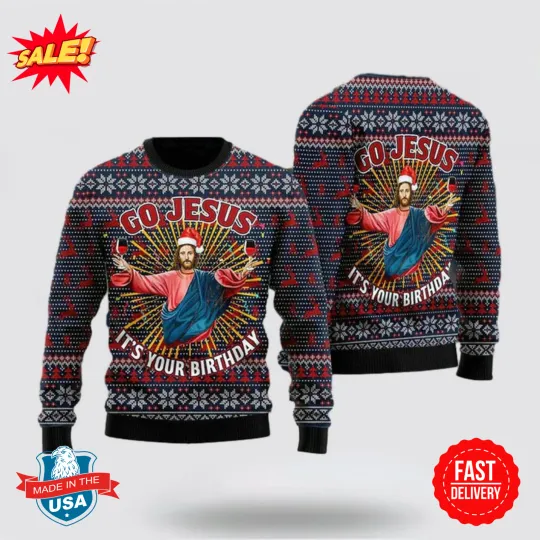Christian Jesus Birthday Ugly Christmas Sweater