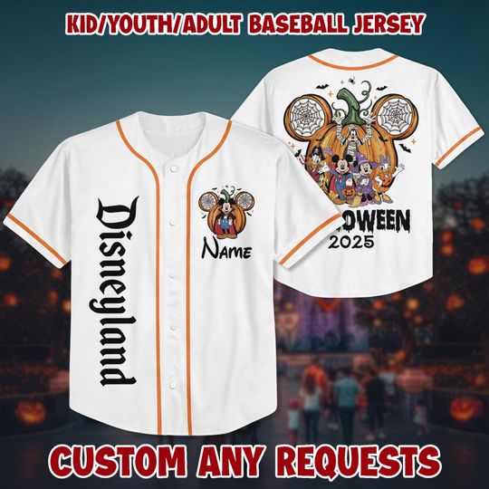 Discover Customized Disney Mickey and Friends Halloween Team Jersey, Personalized Mickey Party Jersey, Kids Birthday Jersey,Spooky Season 6 Character