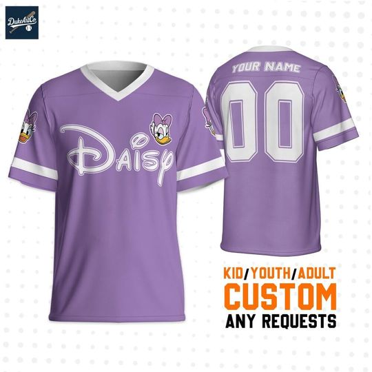 Custom Disney Daisy Smile Classic Football Jersey, Custom Disney Football Jersey Sports, Cute Gifts For Fans Disney, Best Birthday Gift