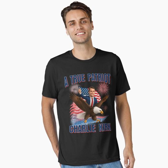 Discover Charlie Kirk A true Patriot American Eagle Essential T-Shirt