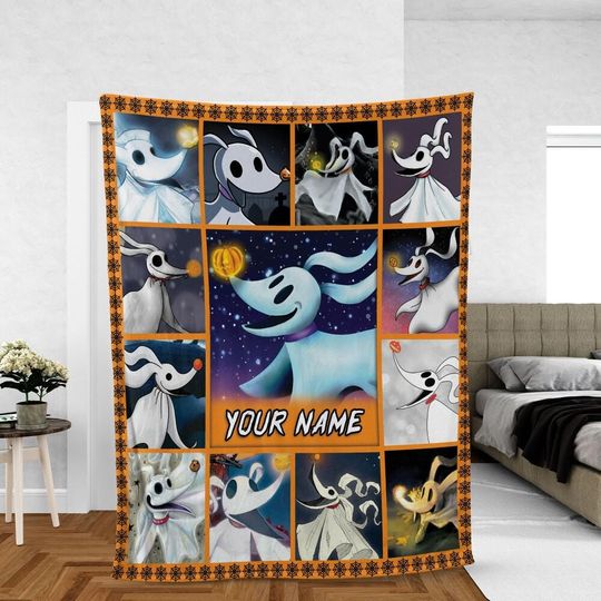 Discover Personalize Disney Zero Ghost Dog Blanket, Birthday Gift, Baby Shower, Gift for Boy and Girl