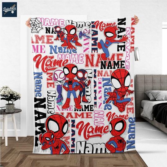 Personalized Spidey and his Amazing Friends Fleece Blanket, Birthday Gift, Baby Shower, Gift for Boy and Girl