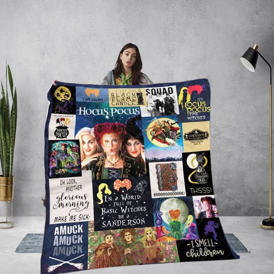 Discover Hocus Pocus Halloween Quilt Blanket, Hocus Pocus Halloween Blanket, Bedding Blanket, Personalized Halloween Blanket