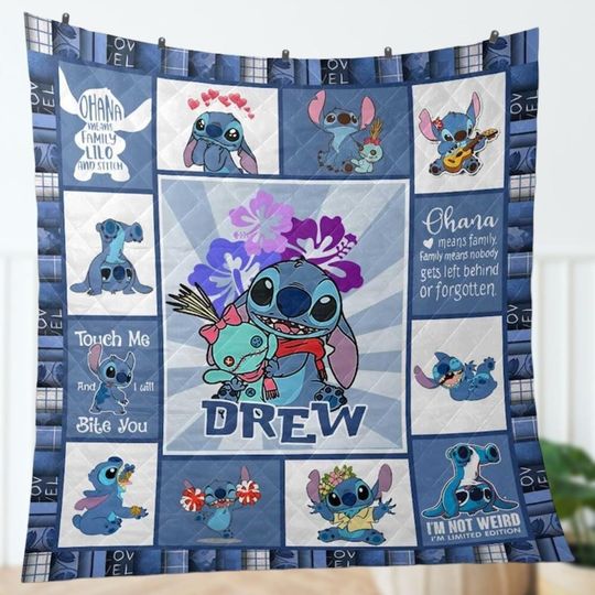 Discover Personalized Stitch Quilt, Lilo And Stitch Quilt, Disney Bedding Quilt, Magic Kingdom Quilt, Disneyland Trip Merch, Gift For Fan