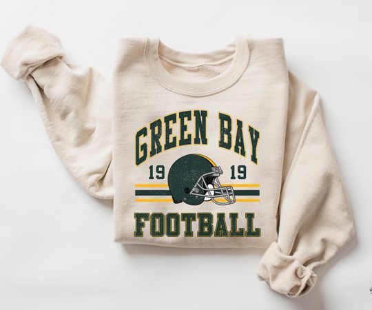 Discover Green Bay Football Sweatshirt, High Quality 1919 Helmet Sweatshirt, Retro Game Day Sweatshirt, Green Bay Fan Gift