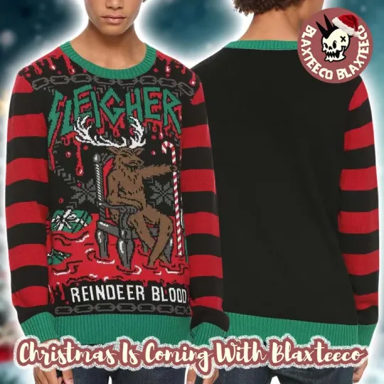 Slayer Sleigher Reindeer Blood Christmas Throne Bloody Christmas Ugly Sweater