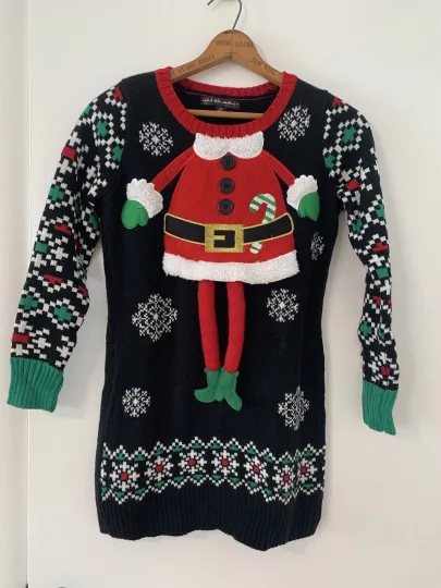Discover Ugly Holiday Christmas Sweater Santa Elf  X-Small