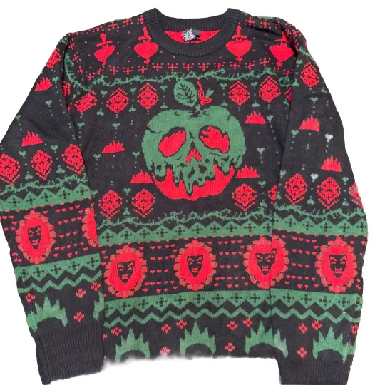 Disney Snow White Poison Apple Ugly Holiday Christmas Sweater Size Medium