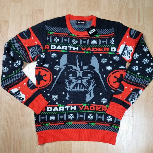 Discover NEW Star Wars Darth Vader Ugly Christmas Sweater Men's Size Small Holiday Knit