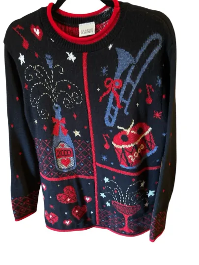 Discover Year 2000 New Year's Vintage Christmas Holiday Ugly Sweater Women’s Med