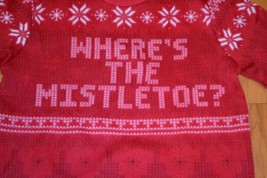 "Where's The Mistletoe?" Ugly Christmas Sweater Mad Engine Women's