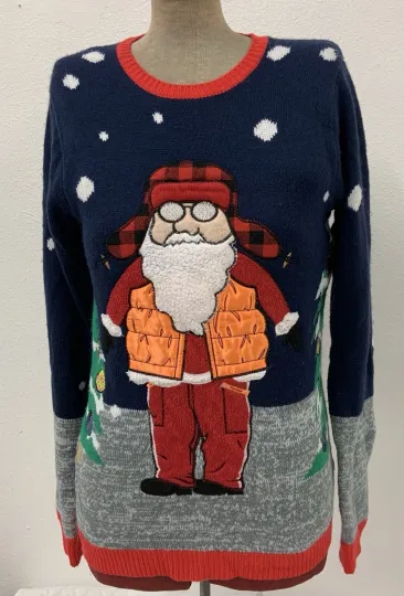 Jolly Sweaters Womens Small Vintage Christmas Embellishments Ugly Sweater