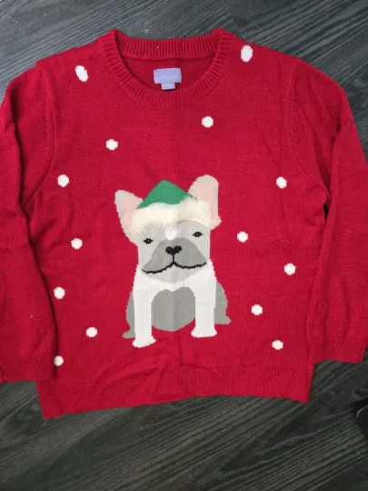 Discover Holiday Ugly Christmas Sweater with Frenchie Dog Womens XLP Red