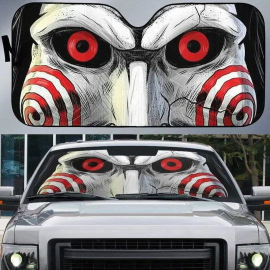Discover Jigsaw Car Sun Shade Horror Halloween Saw Movie Car Sun Shade Car Windshield Car