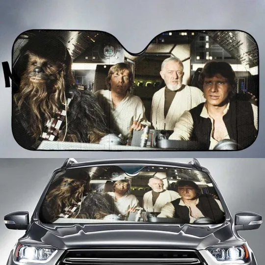 Discover Halloween Star Wars Car Sunshade, Chewbacca Han Solo Car Sun Shade, Star Wars
