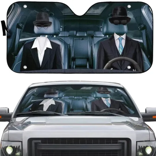 Discover Invisible Couple Car Sunshade, Halloween Car Sunshade Windshield Gift