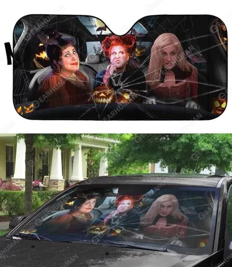 Hocus Pocus Car Sunshade Sanderson Sisters Car Auto Sunshade Halloween Movie Aut