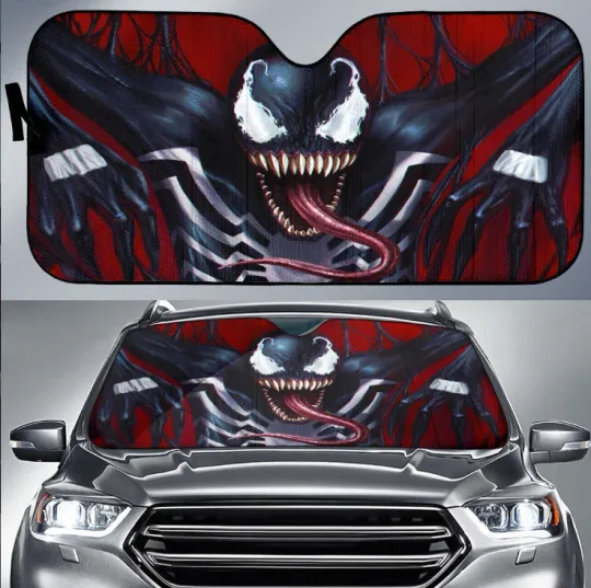 Discover Venom Car Sunshade 2025, Scary Venom Sunshade, Halloween Gift For Friends