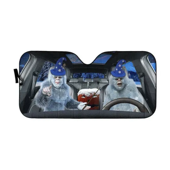 Discover 3D Halloween Yeti Custom Car Auto Sunshade