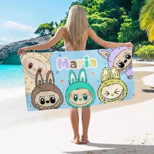 Custom Labubu Beach Towel, Gift for Vacation or birthday