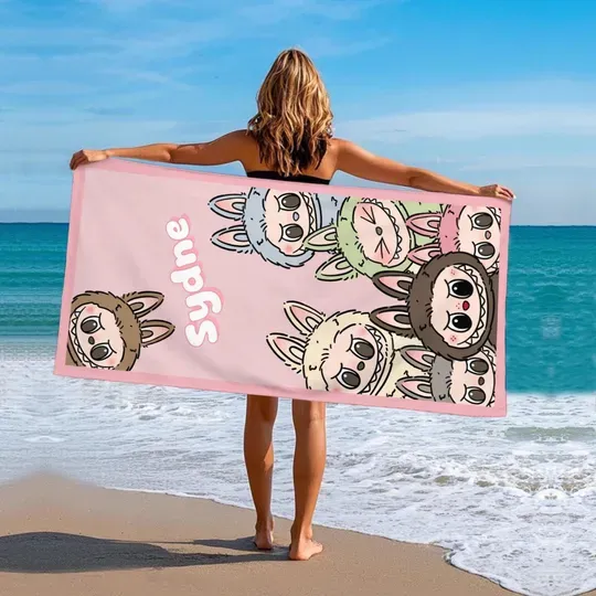 Personalized Labubu Beach Towel, Gift for Kids