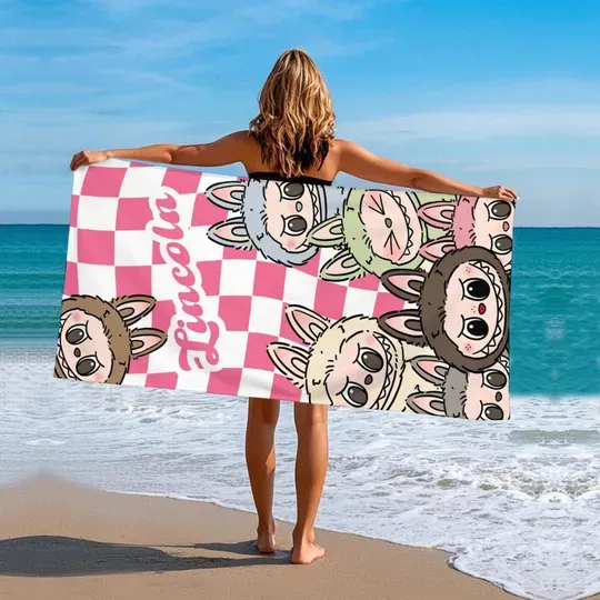 Personalized Labubu Beach Towel, Gift for Kids