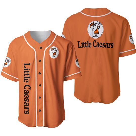 Hot!!! Pizza Little Caesars Food Love Orange Baseball Jersey