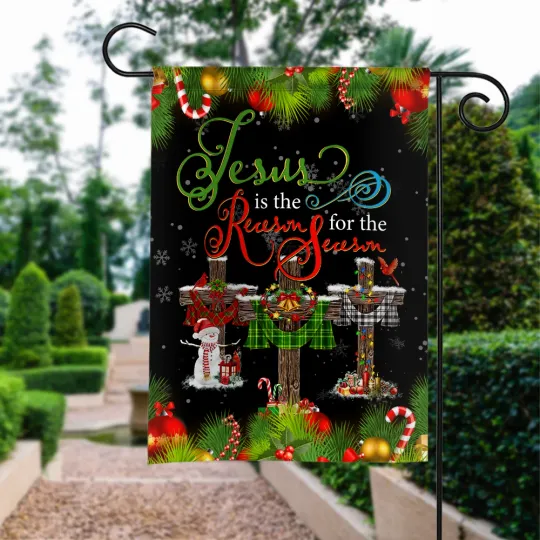 Discover Jesus Merry Christmas Flag, Christian Jesus Is The Reason For The Season Flag